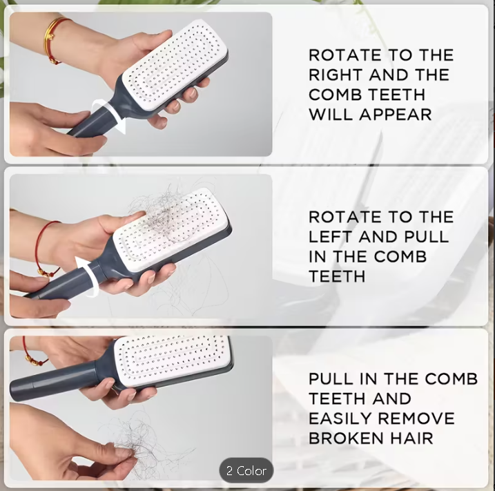 Self Cleaning Detangling Hair Brush for Women
